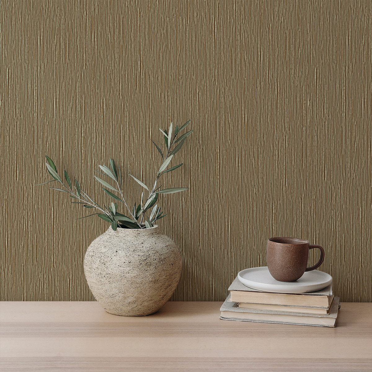 212-13 RAFFIA MARRÓN MADERA, ORO SUAVE - Imagen 3