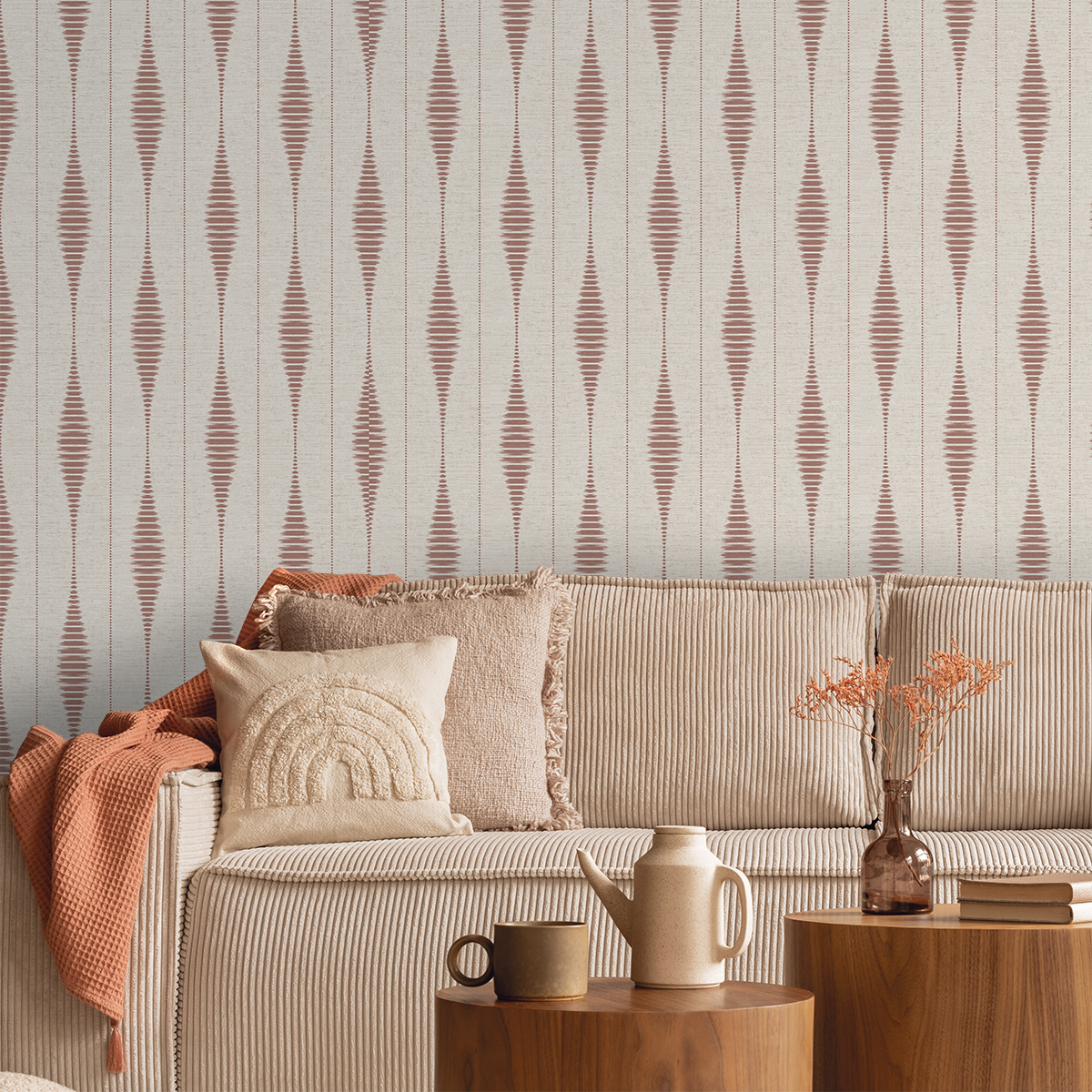 213-3 IKAT STRIPES TERRACOTA - Imagen 3