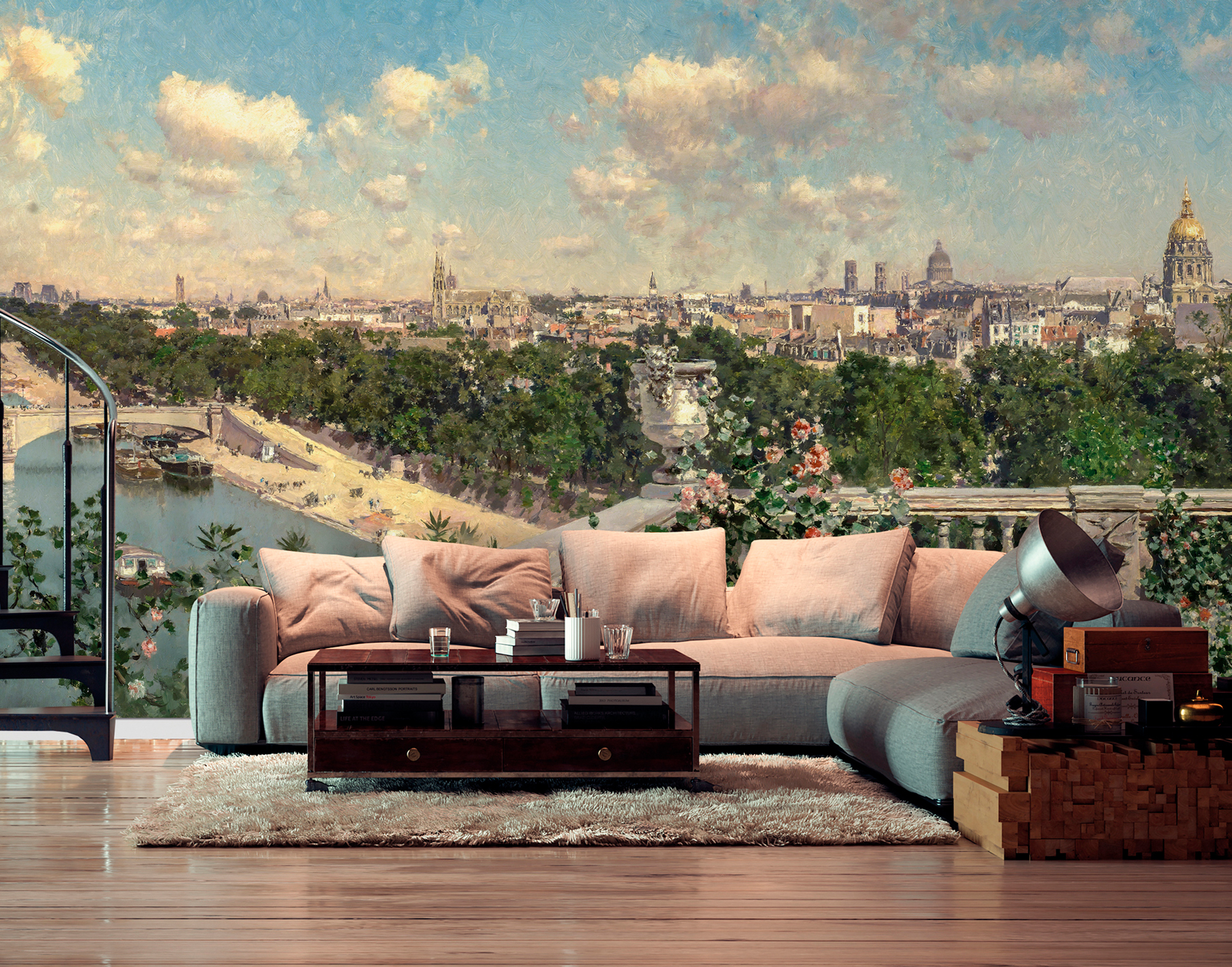 H0017 MURAL "VISTA DE PARÍS DESDE EL TROCADERO" MULTICOLOR - Imagen 2