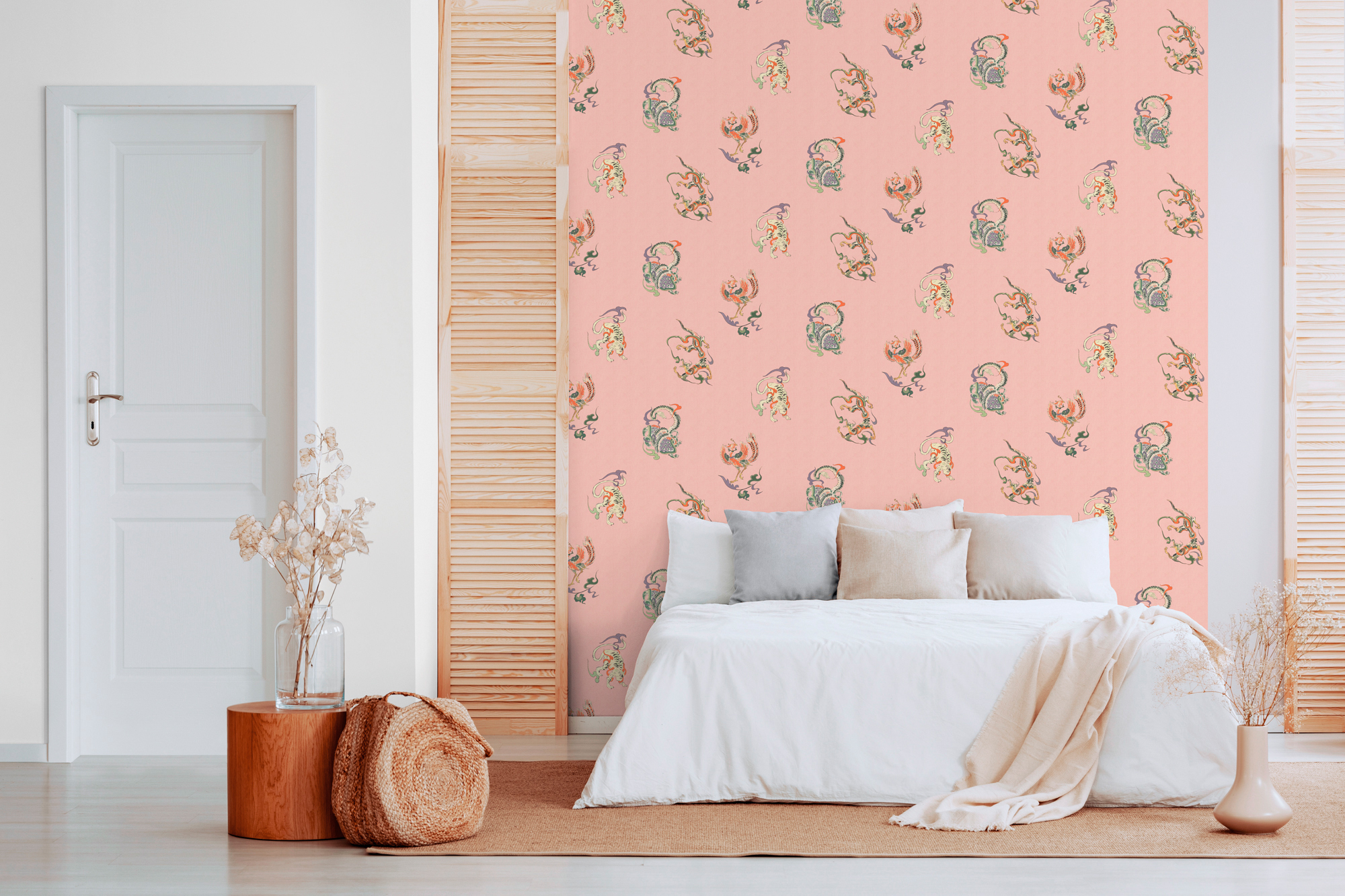 H0060-1 PAPEL PINTADO "CIEN DISEÑOS DE COSAS HERMOSAS DE LA CAPITAL (TOMON HYAKKA)" ROSA - Imagen 2
